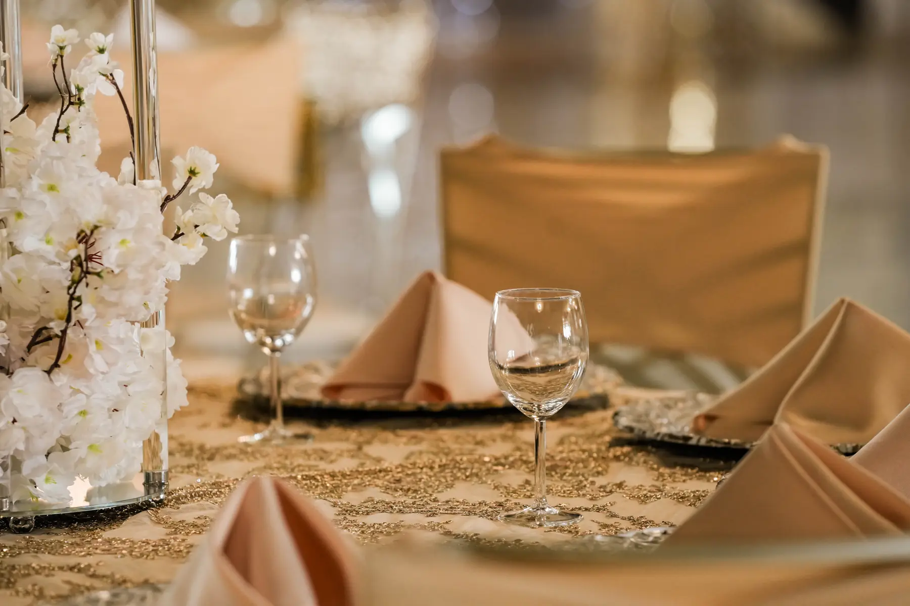 Gold place setting at Imperial Event Center 1