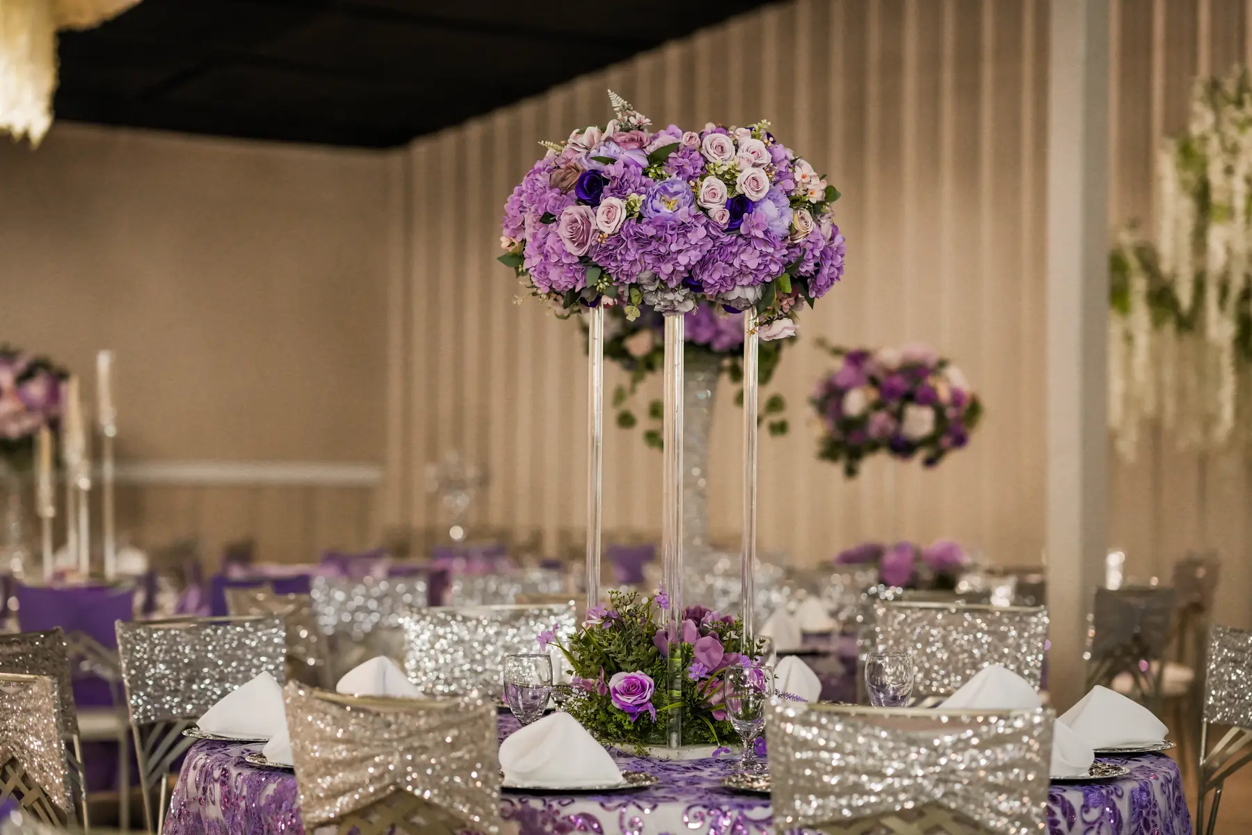 Hall purple reception at Imperial Event Center 1