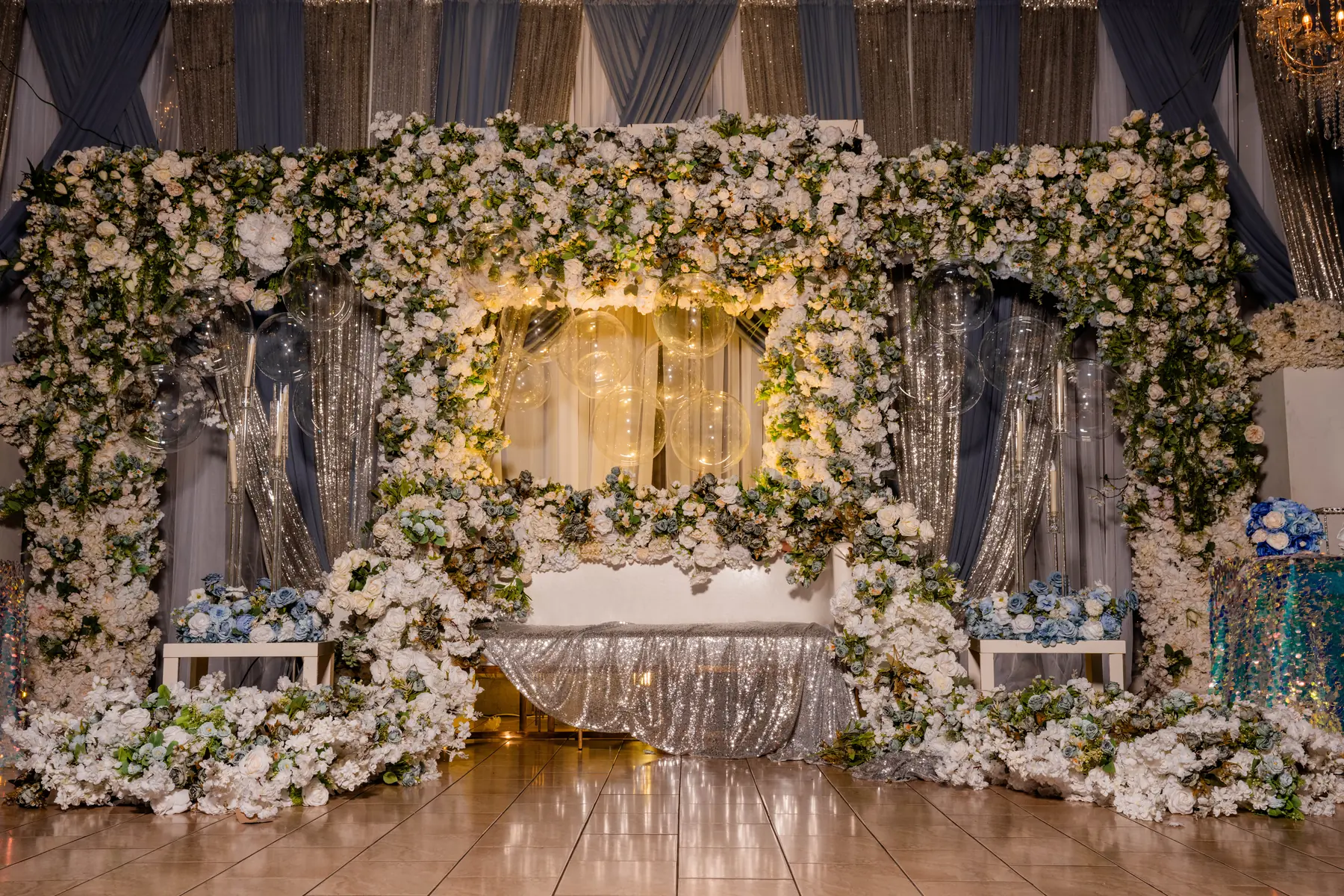 Quince floral stage at Imperial Event Center 1