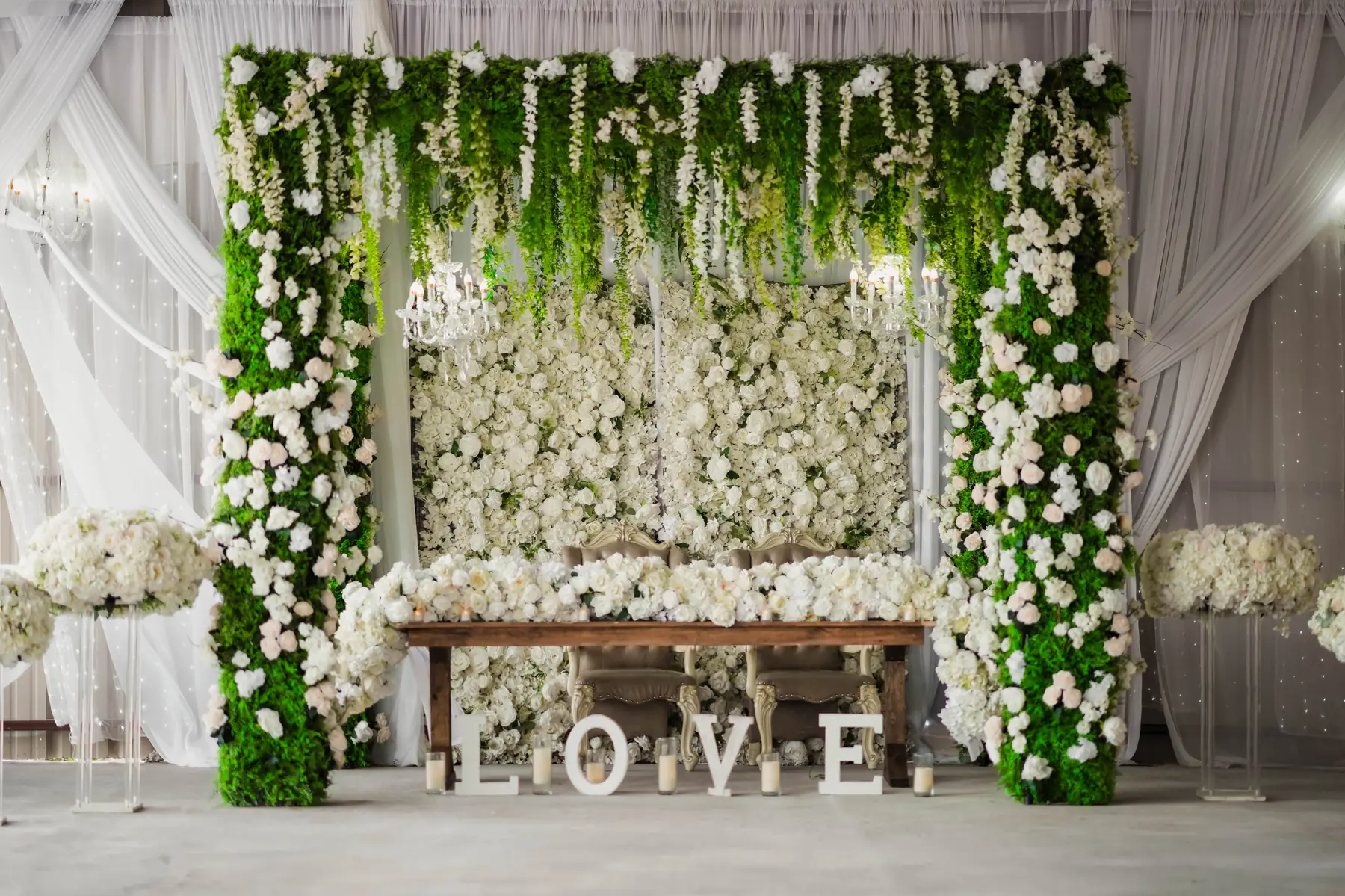 Love floral wall at Imperial Event Center 2