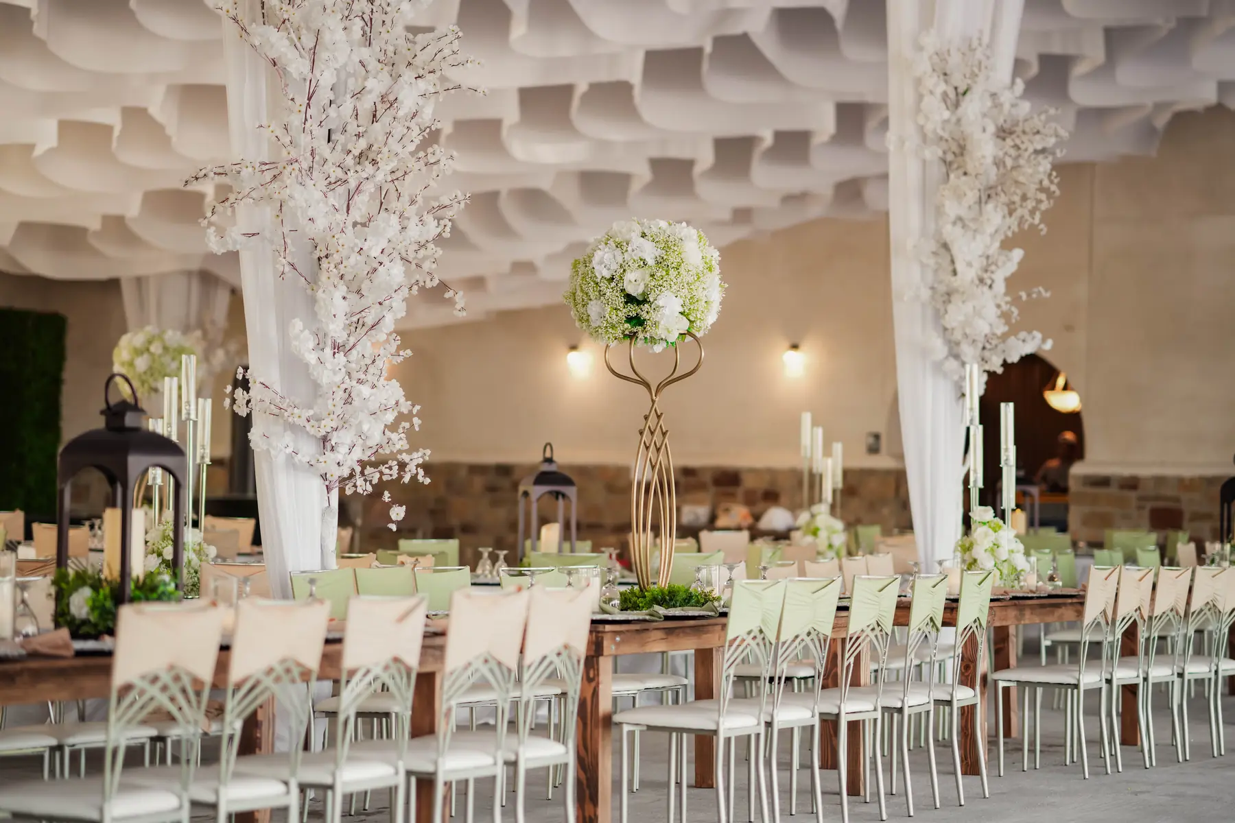Pavilion reception tables at Imperial Event Center 2